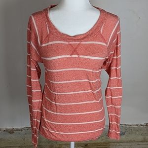 Rue 21 peach striped lightweight cotton top